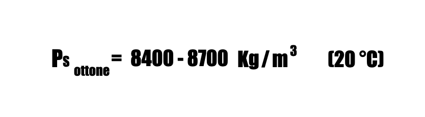 peso specifico ottone kg/m3