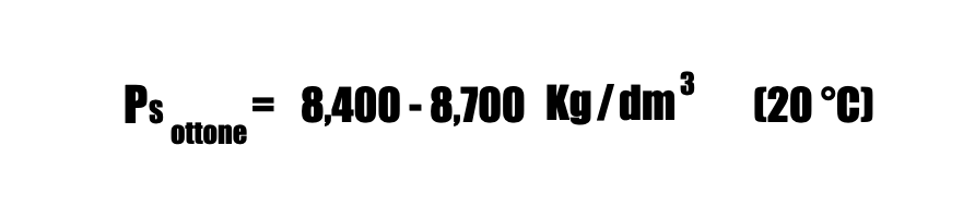 peso specifico ottone kg/dm3