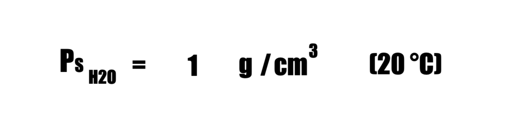 peso specifico acqua h2o g/cm3