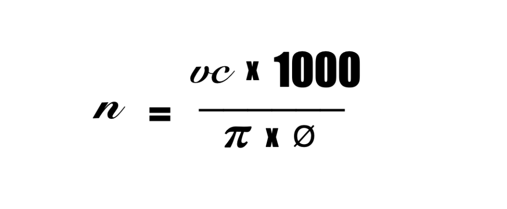 formula velocità di rotazione fresatura