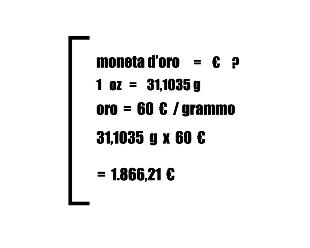 esempio di conversione da oncia a grammo